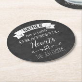 FAUX Chalkboard Grateful Hearts PAPER Onderzetters (Gebogen)