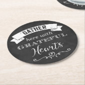 FAUX Chalkboard Grateful Hearts PAPER Onderzetters (Gebogen)