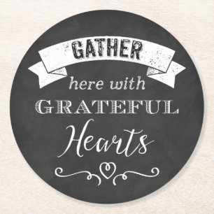 FAUX Chalkboard Grateful Hearts PAPER Onderzetters
