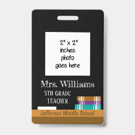 Faux Chalkboard Middle School Teacher ID Badge