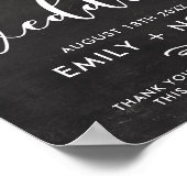 Faux Chalkboard Rustic Script Welcome Wedding Sign Poster (Hoek)