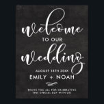 Faux Chalkboard Rustic Script Welcome Wedding Sign Poster<br><div class="desc">Landelijke trouwerij met een wit modern kalligrafie en een faux-achtergrond. Dit ontwerp is beschikbaar in een verscheidenheid van kleuren en manuscriptstijl.</div>
