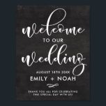 Faux Chalkboard Rustic Script Welcome Wedding Sign Poster<br><div class="desc">Landelijke trouwerij met een wit modern kalligrafie en een faux-achtergrond. Dit ontwerp is beschikbaar in een verscheidenheid van kleuren en manuscriptstijl.</div>