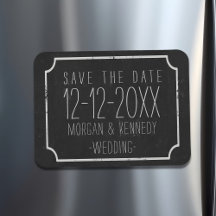 Faux Chalkboard Save the Date Magnet