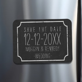 Faux Chalkboard Save the Date Magnet Magneet