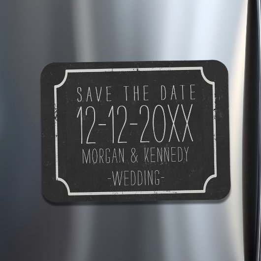 Faux Chalkboard Save the Date Magnet Magneet