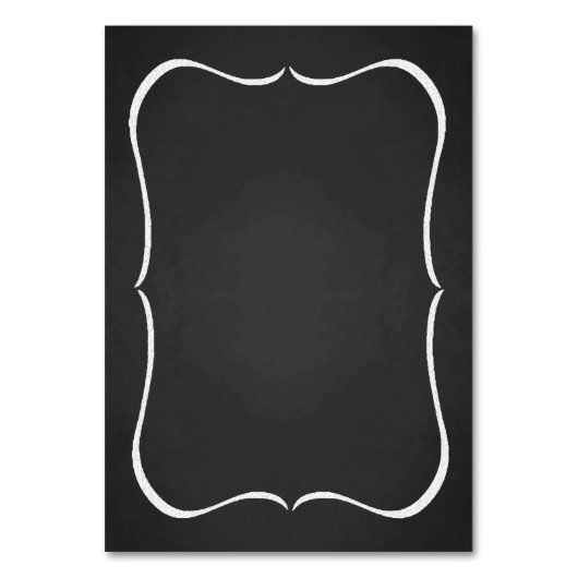 Faux Chalkboard Table Number Kards Kaart (Voorkant)