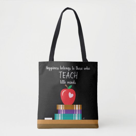 Faux Chalkboard Teacher Canvas tas met Citaat (Voorkant)