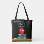 Faux Chalkboard Teacher Canvas tas met Citaat (Achterkant)