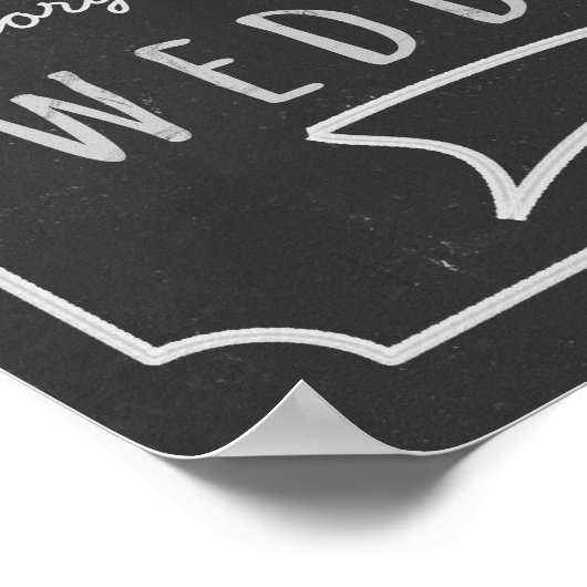 Faux Chalkboard Wedding Direction Poster (Hoek)