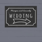 Faux Chalkboard Wedding Direction Poster