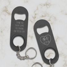 Faux Chalkboard Wedding Sleutelhanger Bottle Open