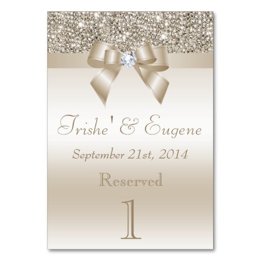 Faux Champagne Sequins and Bows Kaart (Voorkant)