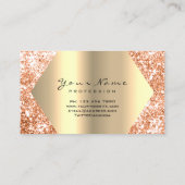 Faux Champaigne Gold Glitter Makeup Lashes Visitekaartje (Achterkant)