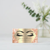 Faux Champaigne Gold Glitter Makeup Lashes Visitekaartje (Staand voorkant)