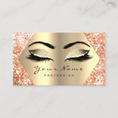 Faux Champaigne Gold Glitter Makeup Lashes Visitekaartje (Voorkant)