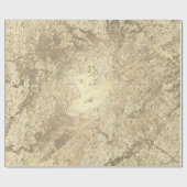 Faux Champaigne Gold Marble Metallic Stroke Cadeaupapier (Vlak)
