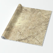 Faux Champaigne Gold Marble Metallic Stroke Cadeaupapier (Uitgerold)