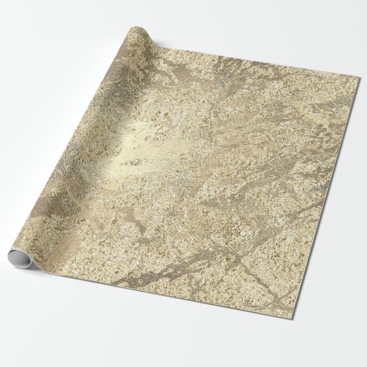 Faux Champaigne Gold Marble Metallic Stroke Cadeaupapier (Uitgerold)