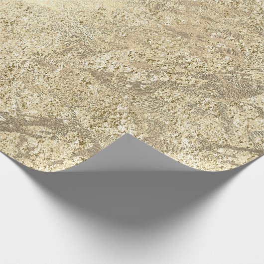 Faux Champaigne Gold Marble Metallic Stroke Cadeaupapier (Hoek)