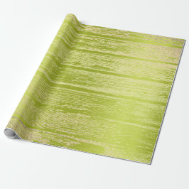 Faux Champaigne Gold Wood Shabby Lime Green Cadeaupapier
