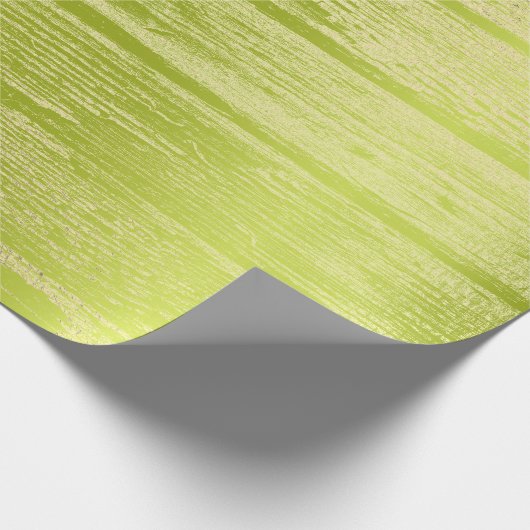 Faux Champaigne Gold Wood Shabby Lime Green Cadeaupapier (Hoek)