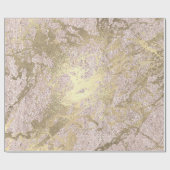 Faux Champaigne Roos Gold Marble Metallic Ivory Cadeaupapier (Vlak)