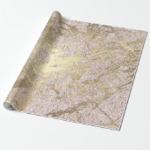 Faux Champaigne Roos Gold Marble Metallic Ivory Cadeaupapier (Uitgerold)