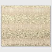 Faux Champaigne Roos Ivoor Metallic Glitter Cadeaupapier (Vlak)