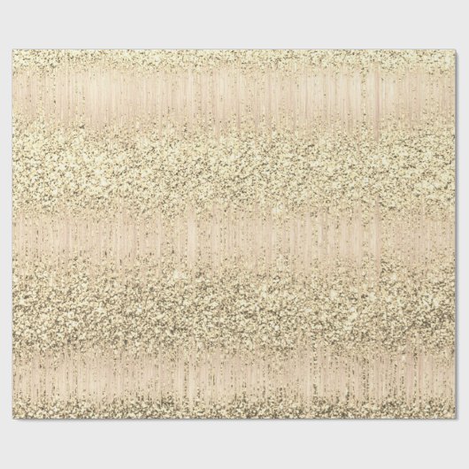 Faux Champaigne Roos Ivoor Metallic Glitter Cadeaupapier (Vlak)