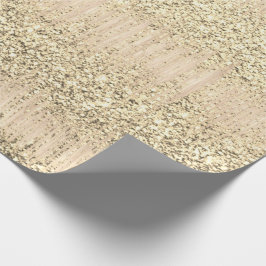 Faux Champaigne Roos Ivoor Metallic Glitter Cadeaupapier