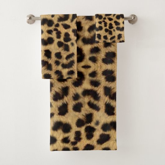 Faux Cheetah Animal Skin Bad Handdoek (Insitu)