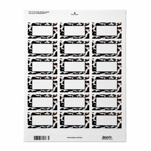 Faux Cheetah Design - open lijst Label (Full Sheet)