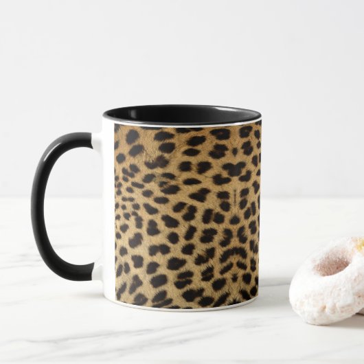 Faux Cheetah Skin Mok (Met donut)