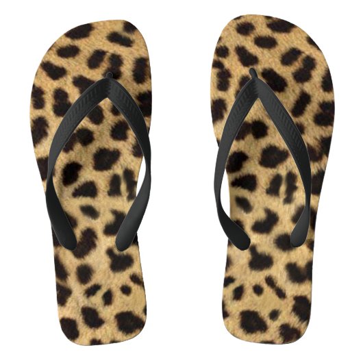 Faux Cheetah Skin Teenslippers (Voetbed)