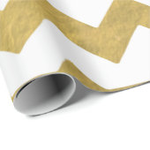 Faux Chevron Gold & White Wrapping Paper Cadeaupapier (Rol Hoek)