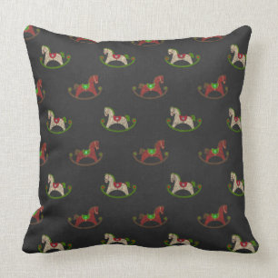 Faux Christmas stuurboord schommelend paard kussen