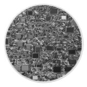 Faux Chrome Mini Box Achtergrond Keramische Knop (Voorkant)