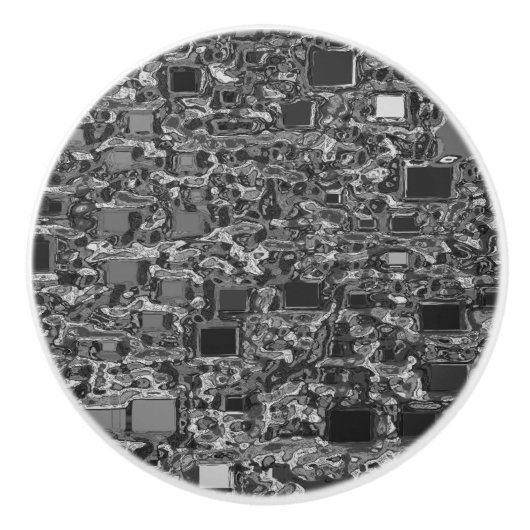 Faux Chrome Mini Box Achtergrond Keramische Knop (Voorkant)