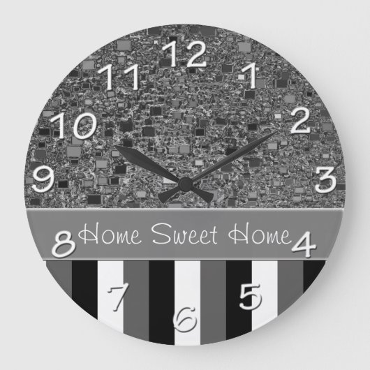 Faux Chrome Mini Box Achtergrond Sjabloon Grote Klok (Voorkant)