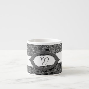 Faux Chrome Mini Box Design & Monogram Espresso Kop