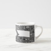 Faux Chrome Mini Box Design & Monogram Espresso Kop (Rechts)