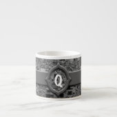 Faux Chrome Mini Box Design & Monogram Espresso Kop (Voorkant)