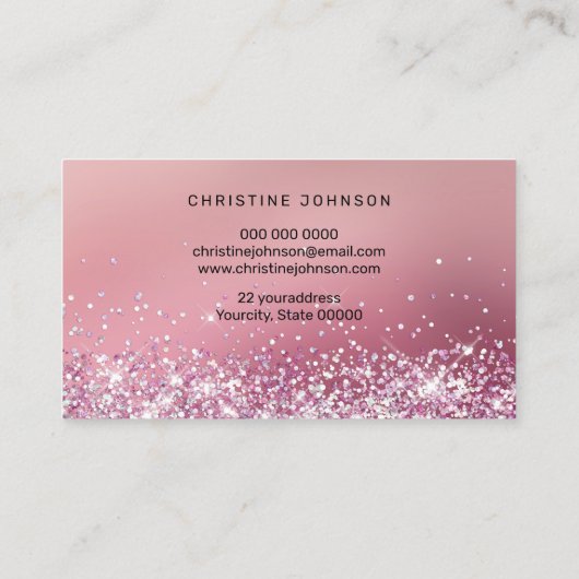 faux chunky glitter design visitekaartje (Achterkant)