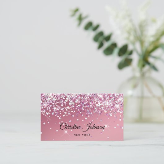 faux chunky glitter design visitekaartje (Staand voorkant)