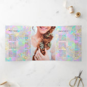 faux chunky glitter neon opal Brochure Drieluik Uitnodiging (Binnen)