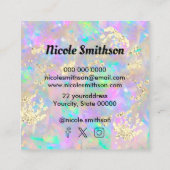 faux chunky glitter opa vierkante visitekaartje (Achterkant)