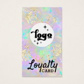 faux chunky glitter opaal loyaliteitskaart visitekaartje (Voorkant)