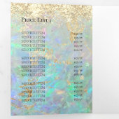 faux chunky glitter opal tri-fold brochure drieluik uitnodiging (Binnenzijde eerst)