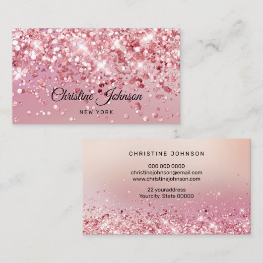 faux chunky glitter visitekaartje (Voorkant / Achterkant)